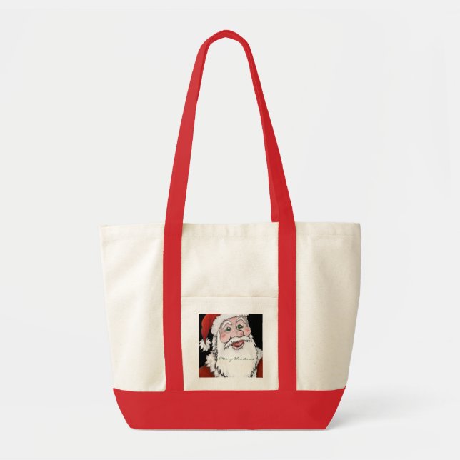 Bolso De Tela Tote del impulso de las Felices Navidad de Papá (Frente)