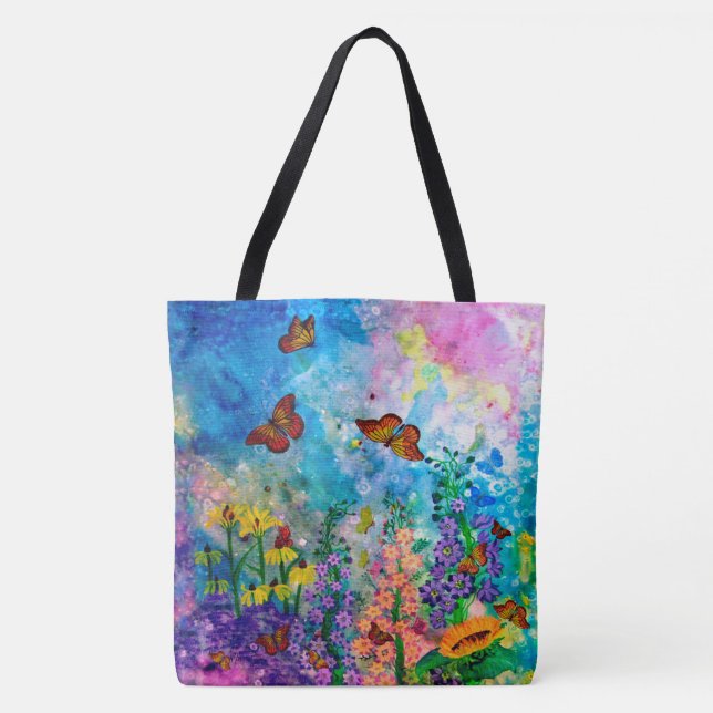 Bolso De Tela Tote del jardín de la mariposa (Anverso)