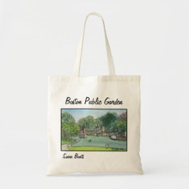 Bolso De Tela Tote del jardín público de Boston de los barcos