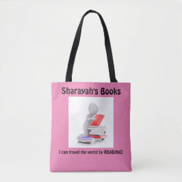 Bolso De Tela Tote del libro con nombre personalizado