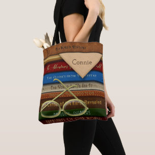 Bolso De Tela TOTE del LIBRO - libros y lentes