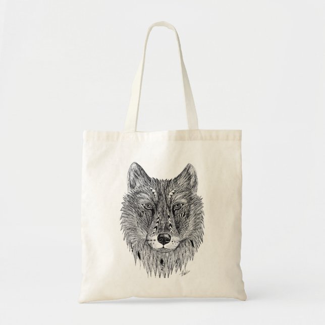 Bolso De Tela Tote del lobo (Frente)