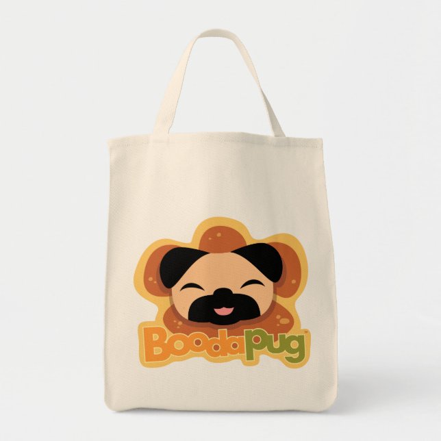 Bolso De Tela Tote del logotipo de Boodapug (Frente)