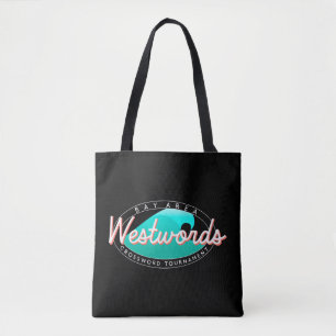 Bolso De Tela Tote del logotipo de Westwords Reverse (fondo oscu