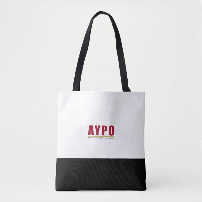Bolso De Tela Tote del logotipo rojo de AYPO (Anverso)