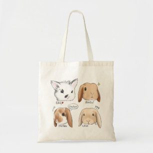 Bolso De Tela Tote del manojo del conejito