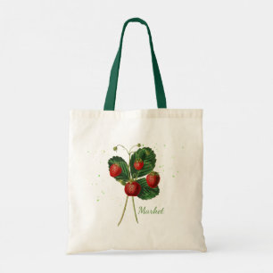 Bolso De Tela Tote del mercado botánico de fresas