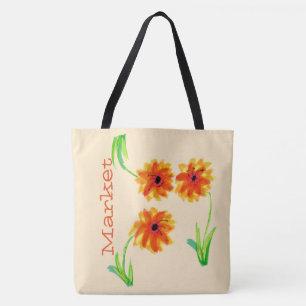 Bolso De Tela Tote del mercado de la tela floral