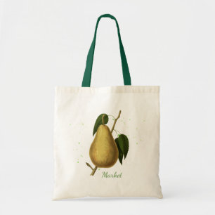 Bolso De Tela Tote del mercado verde de la perla