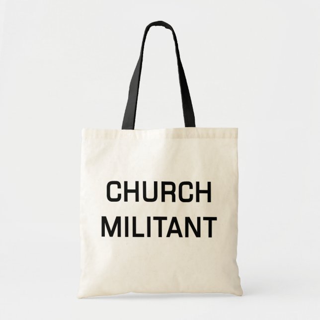 Bolso De Tela Tote del militante de la iglesia (Frente)