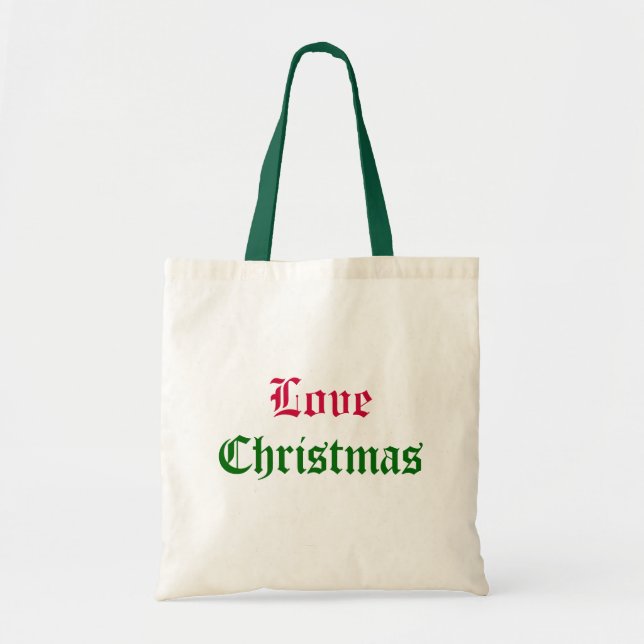 Bolso De Tela Tote del navidad del amor (Frente)