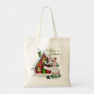 Bolso De Tela Tote del navidad en Polo Norte con Papá Noel
