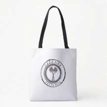Tote del negro de la palmera de Pura Vida de la