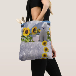 Bolso De Tela Tote del oso polar del girasol