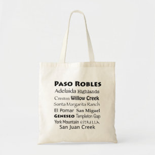 Bolso De Tela Tote del País Vino Paso Robles