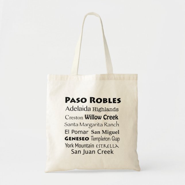 Bolso De Tela Tote del País Vino Paso Robles (Frente)