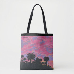 Bolso De Tela Tote del "paraíso rosado" por todo el arte de la