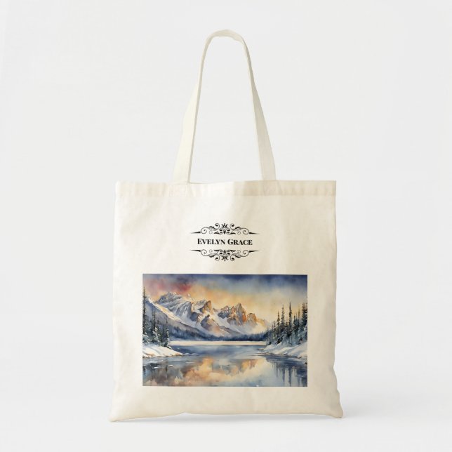 Bolso De Tela Tote del Parque Nacional de la Bandera de Invierno (Frente)