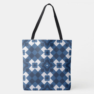 Bolso De Tela Tote del patrón árabe azul