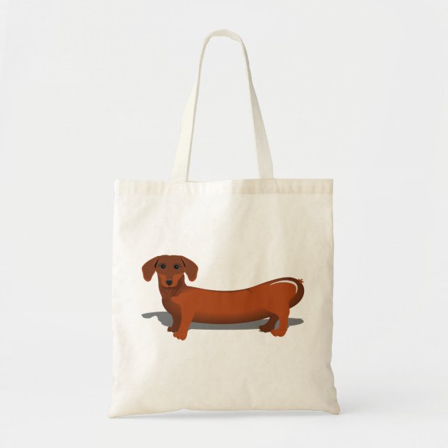 Bolso De Tela Tote del perro de salchicha (Frente)