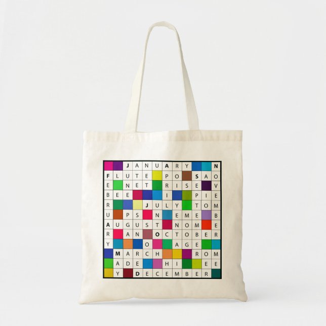 Bolso De Tela Tote del presupuesto con el crucigrama del (Frente)