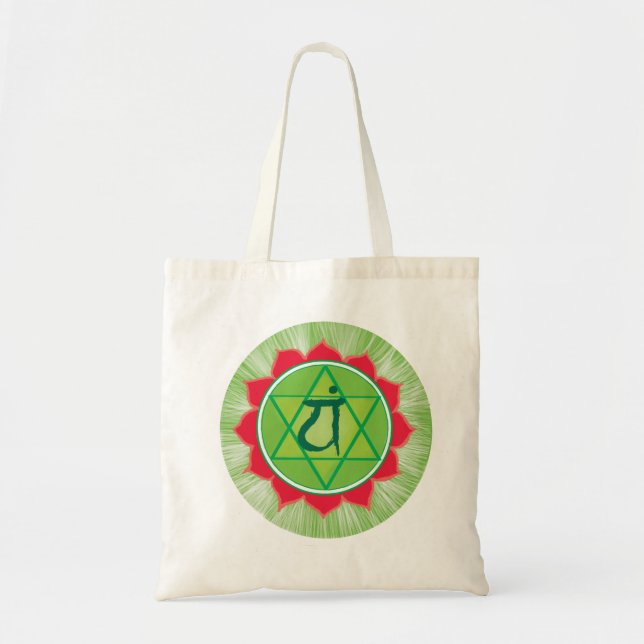 Bolso De Tela Tote del presupuesto de Chakra del corazón de (Frente)