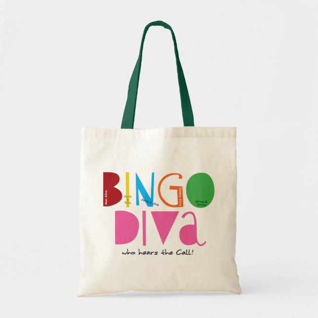 Bolso De Tela Tote del presupuesto de la diva del bingo (Frente)