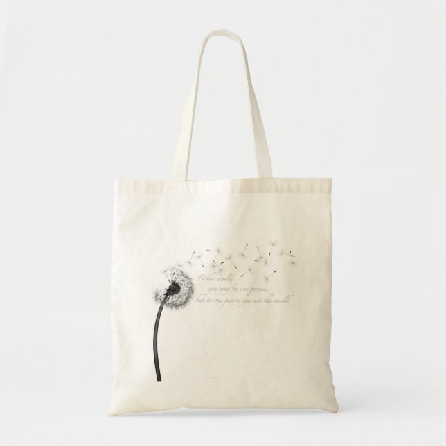 Bolso De Tela Tote del presupuesto de la inspiración del diente (Frente)
