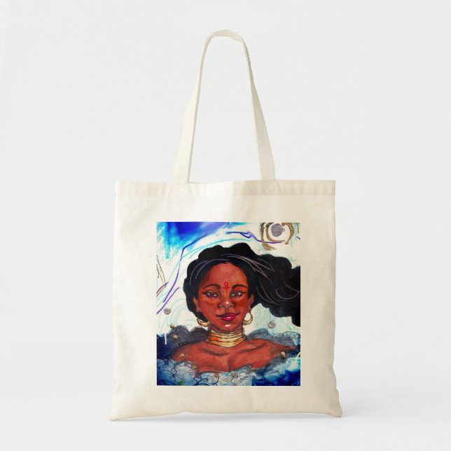 Bolso De Tela Tote del presupuesto de la mujer negra (Frente)