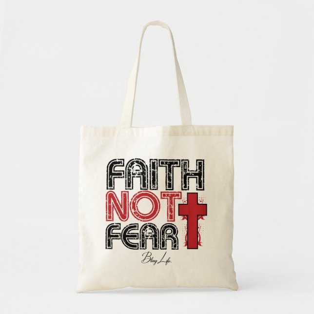 Bolso De Tela Tote del presupuesto de la vida de Bling del miedo (Frente)