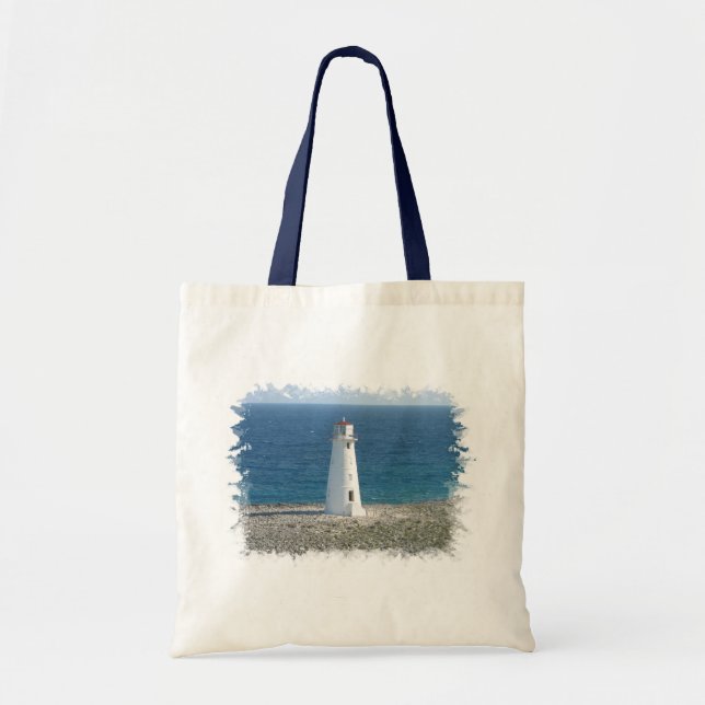Bolso De Tela Tote del presupuesto del faro (Frente)