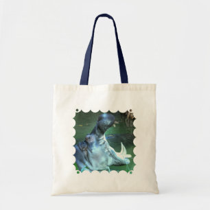 Bolso De Tela Tote del presupuesto del hipopótamo