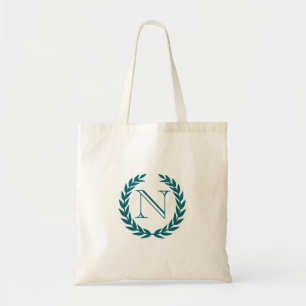 Bolso De Tela Tote del presupuesto del monograma del escudo del