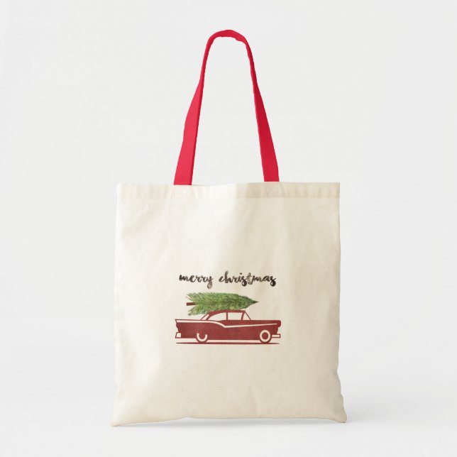 Bolso De Tela Tote del presupuesto del navidad (Frente)