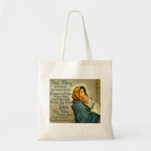 Bolso De Tela Tote del rezo de Maria del saludo