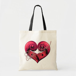 Bolso De Tela tote del rosa del amor del violoncelo