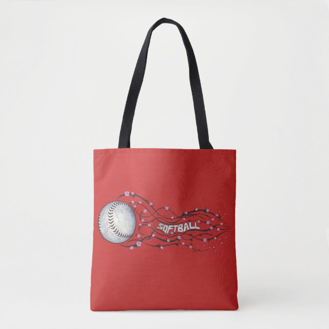 Bolso De Tela Tote del softball (Anverso)