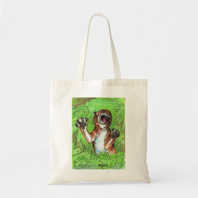 Bolso De Tela Tote del tigre de la selva (Frente)