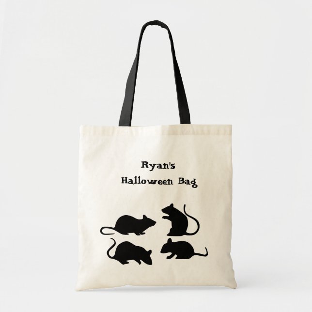 Bolso De Tela Tote del truco o de la invitación de Halloween de (Frente)