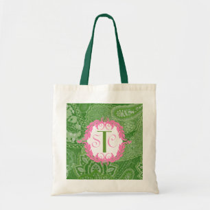 Bolso De Tela Tote del ultramarinos de Paisley, monograma