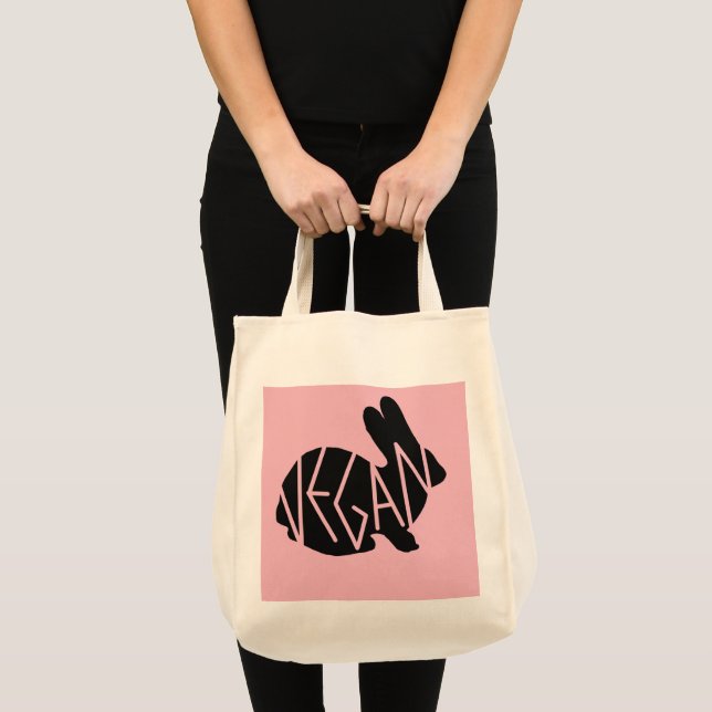 Bolso De Tela Tote del ultramarinos del conejito del vegano (Anverso (producto))