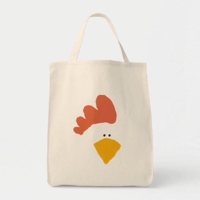 Bolso De Tela Tote del ultramarinos del "pollo" (Frente)