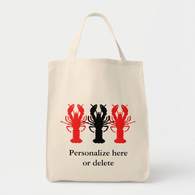 Bolso De Tela Tote del ultramarinos del trío de los cangrejos (Frente)