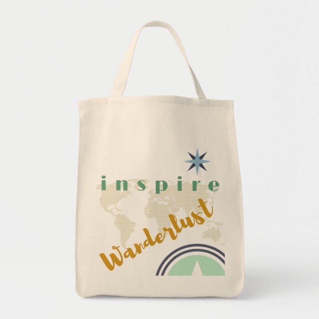 Bolso De Tela Tote del ultramarinos - inspire el Wanderlust - (Frente)