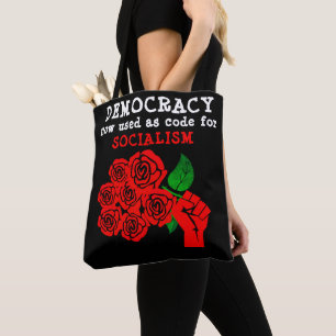 Bolso De Tela Tote democrático (negro)