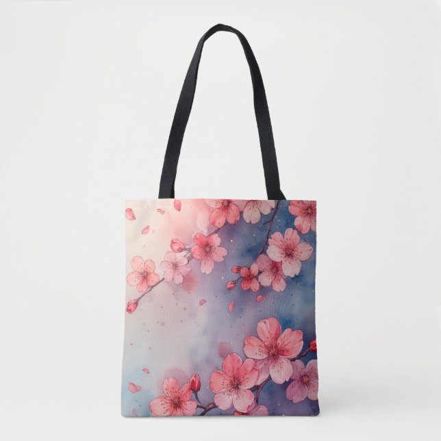 Bolso De Tela Tote deslumbrante de color rosa Sakura (Anverso)