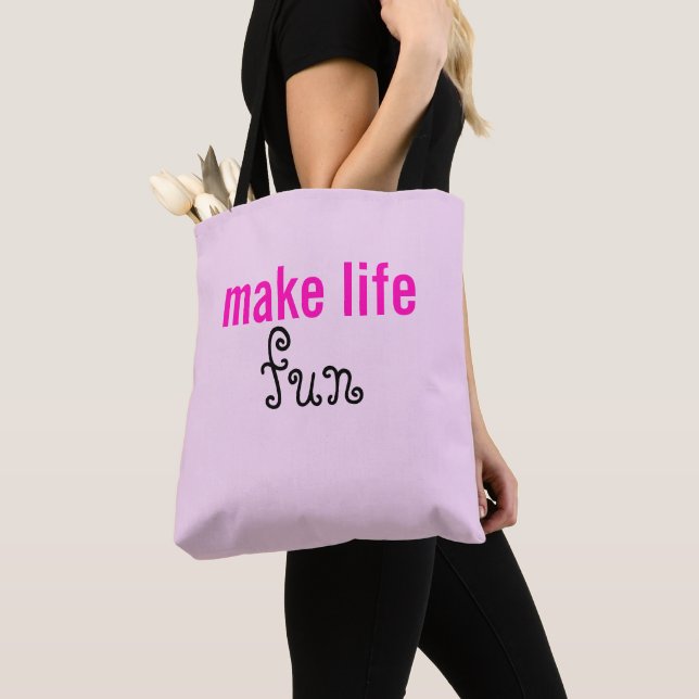 Bolso De Tela Tote Divertida la Vida (Detalle)