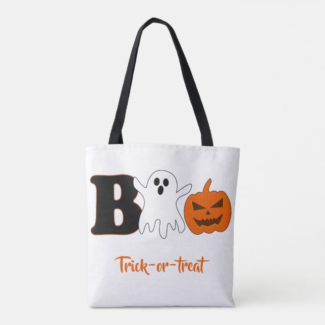 Bolso De Tela Tote divertido de Boo Halloween (Reverso)