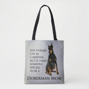 Bolso De Tela Tote Doberman Mom