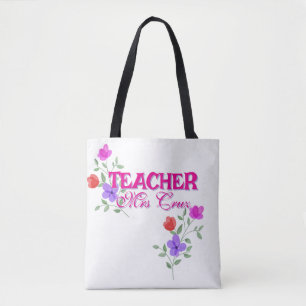 Bolso De Tela Tote docente con nombre personalizado